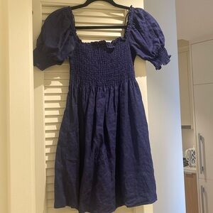 Navy Linen Hill House Home Athena Dress